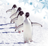 kerstkaart met pinguins